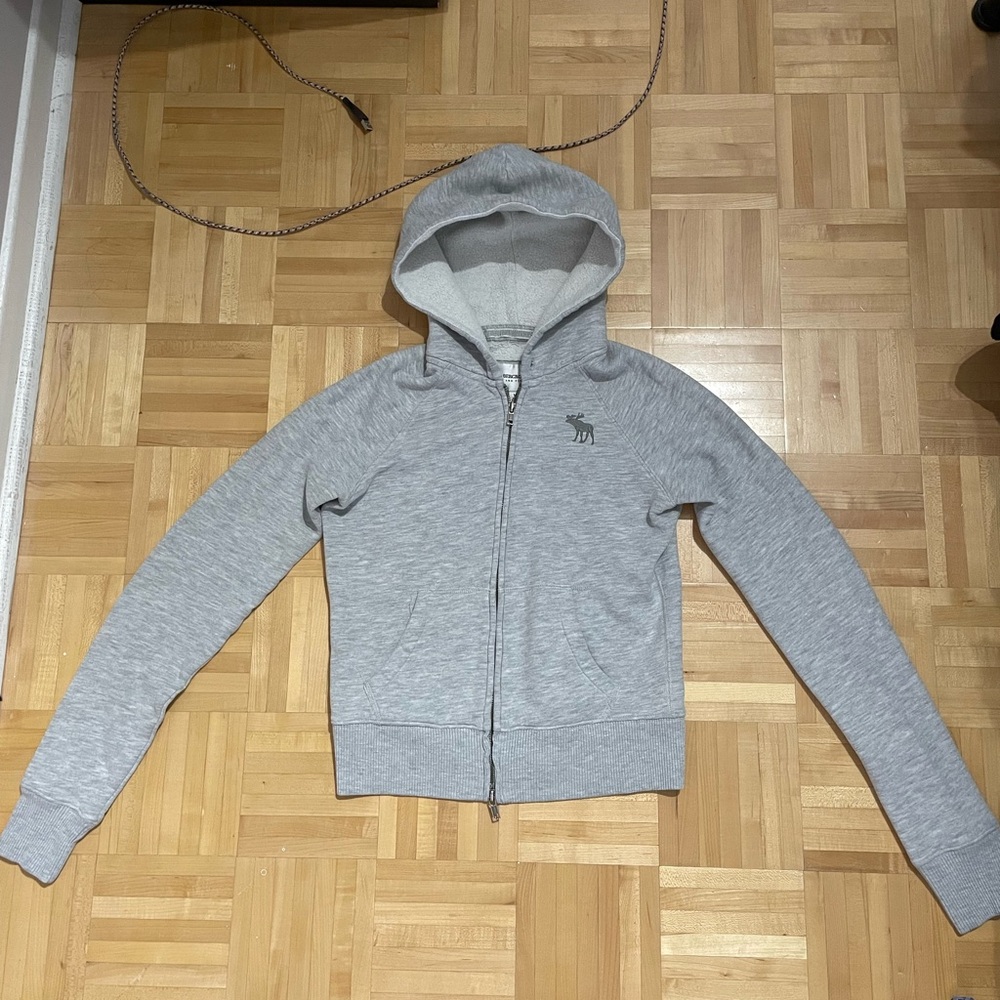 Abercrombie & Fitch Light Gray Zip-Up Jacket